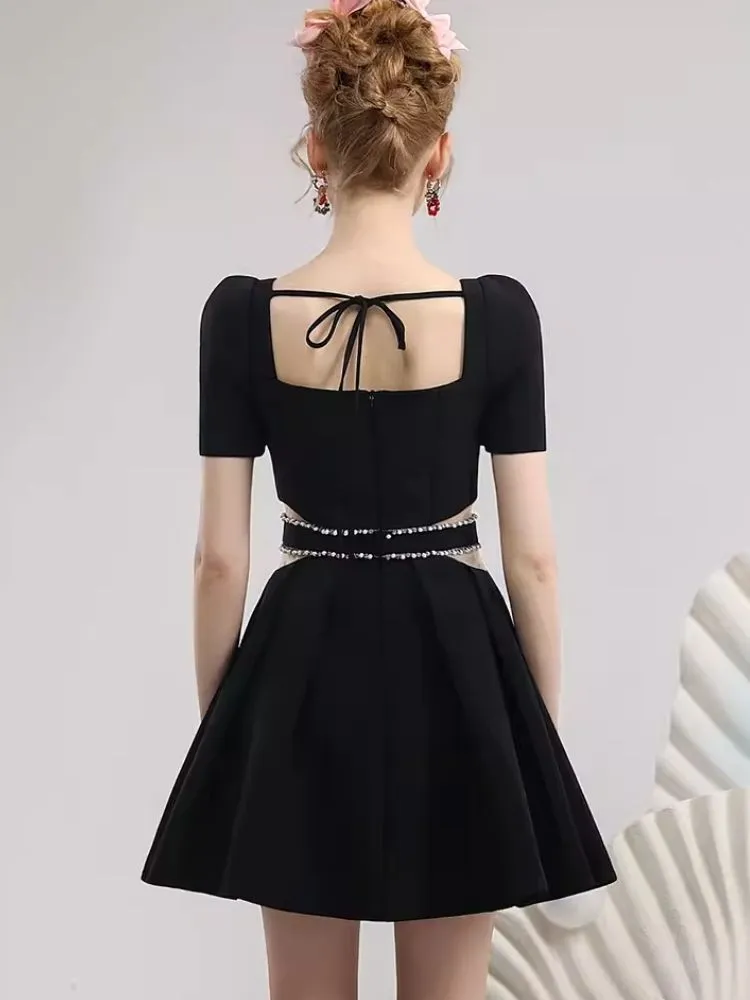Elegant Feather Diamond Chain Dress【s0000007279】