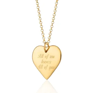 Engraved Gold Plated Heart Necklace (Large)