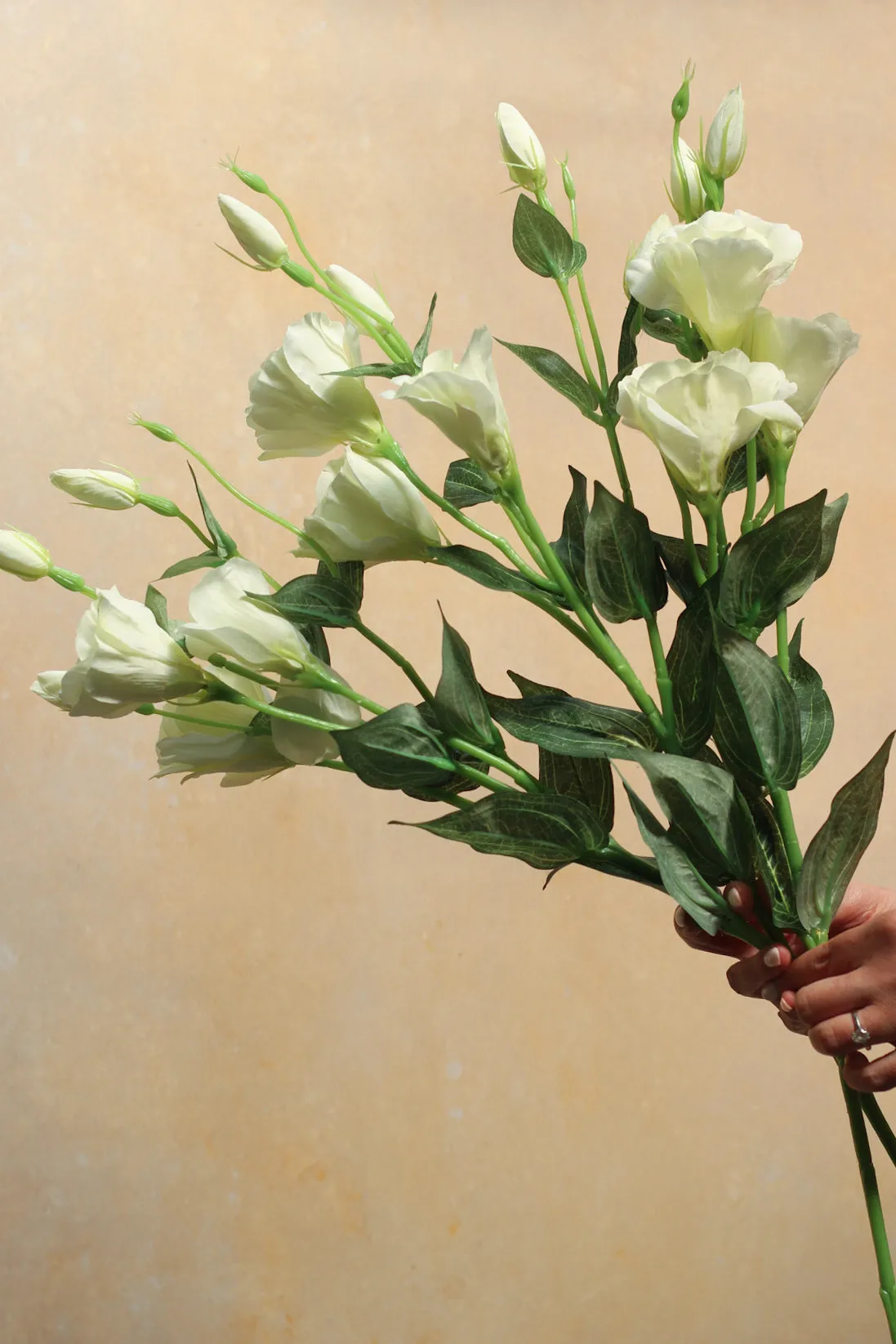 Faux Ivory Lisianthus Spray