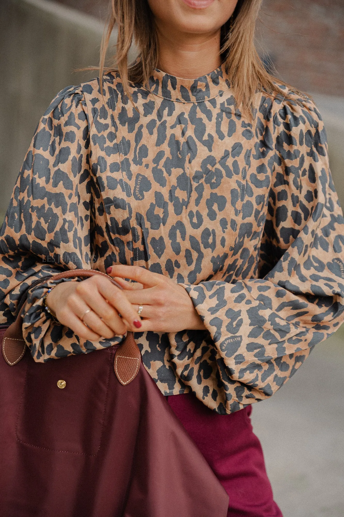 Floor LS blouse lexie leopard