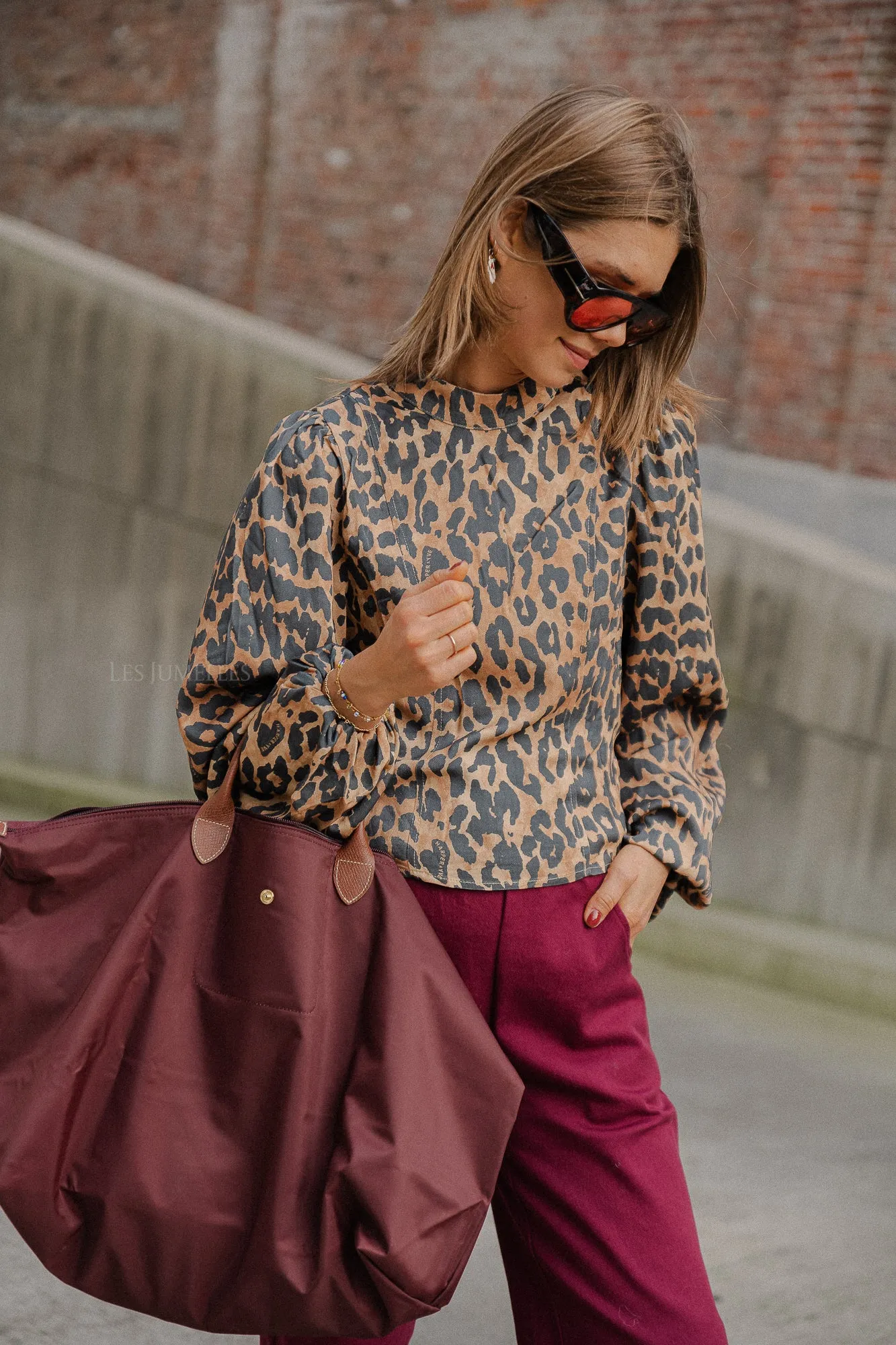 Floor LS blouse lexie leopard