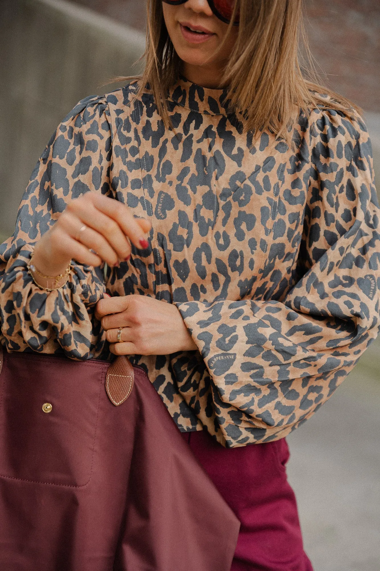 Floor LS blouse lexie leopard