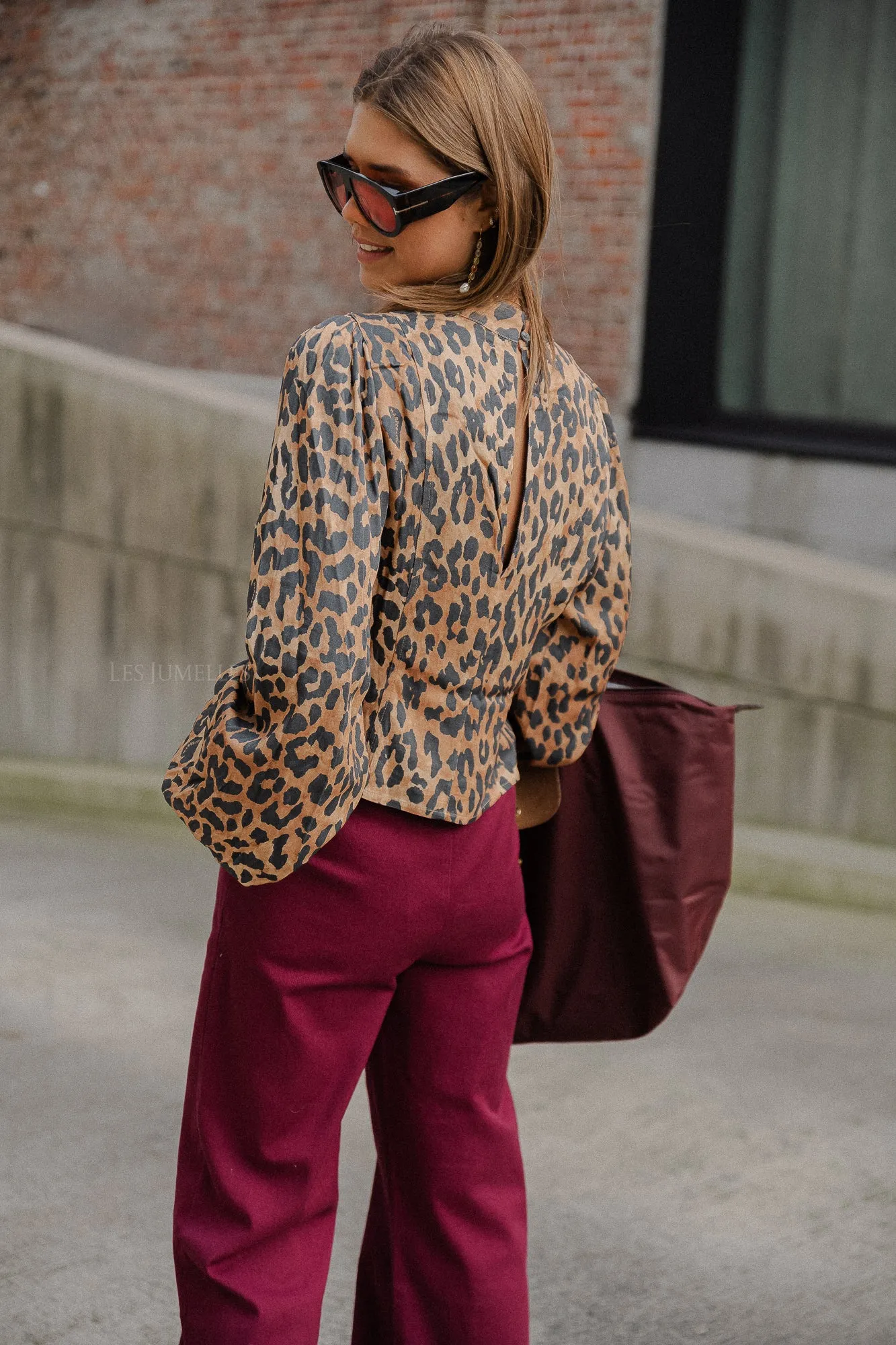 Floor LS blouse lexie leopard