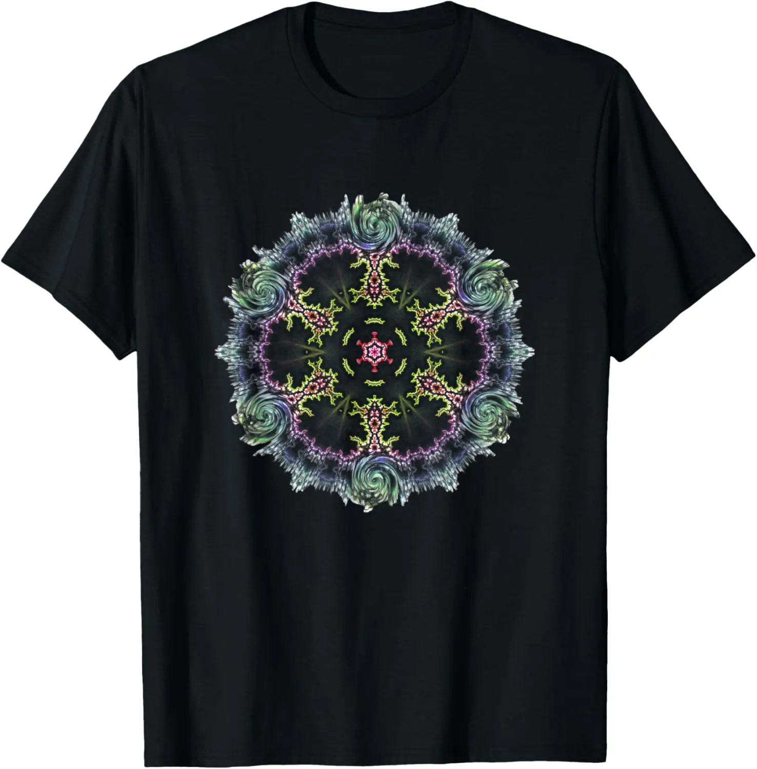 Fractal Spiral Blast Mandala | Abstract Art T-Shirt