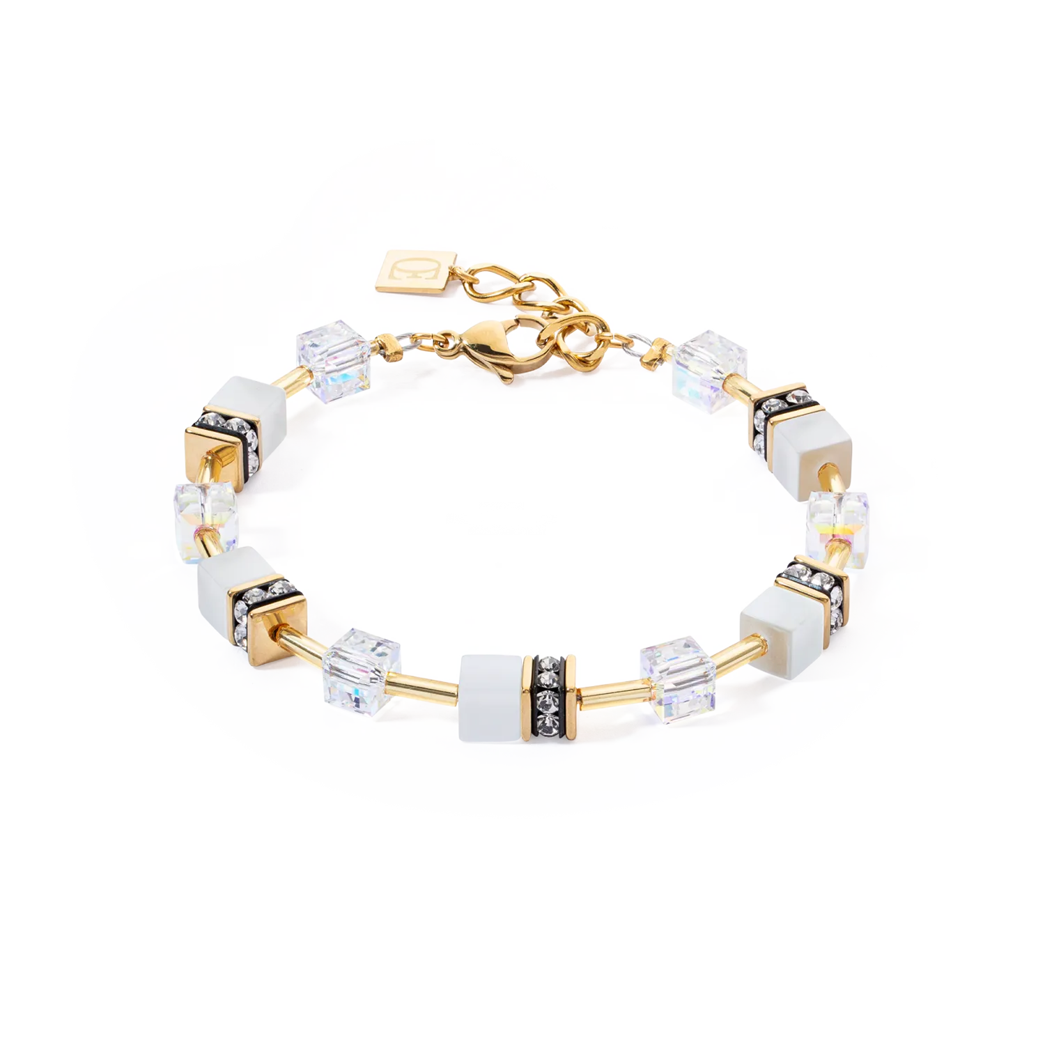 GeoCUBE® Iconic Layer bracelet gold-white