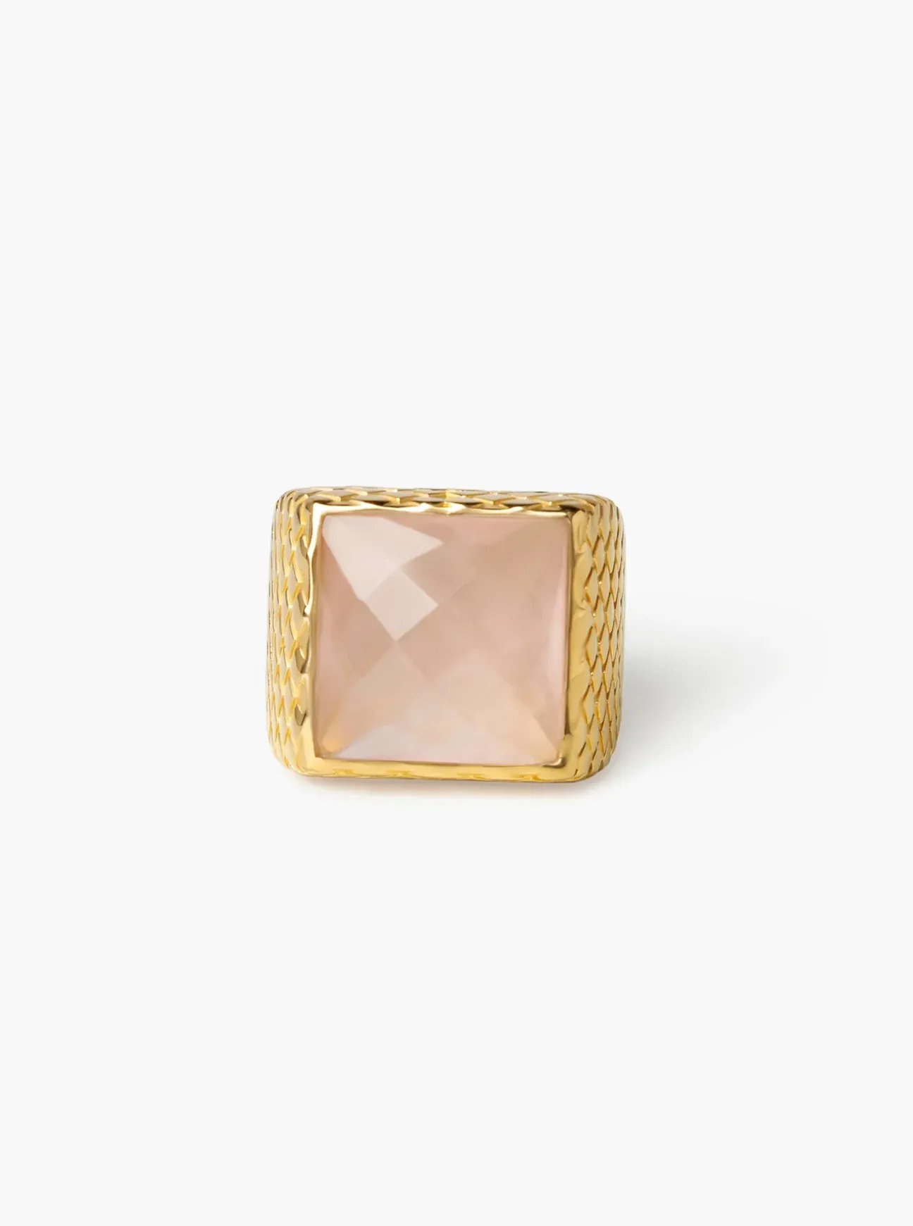 Glimmer Ring - Gold & Rose Quartz