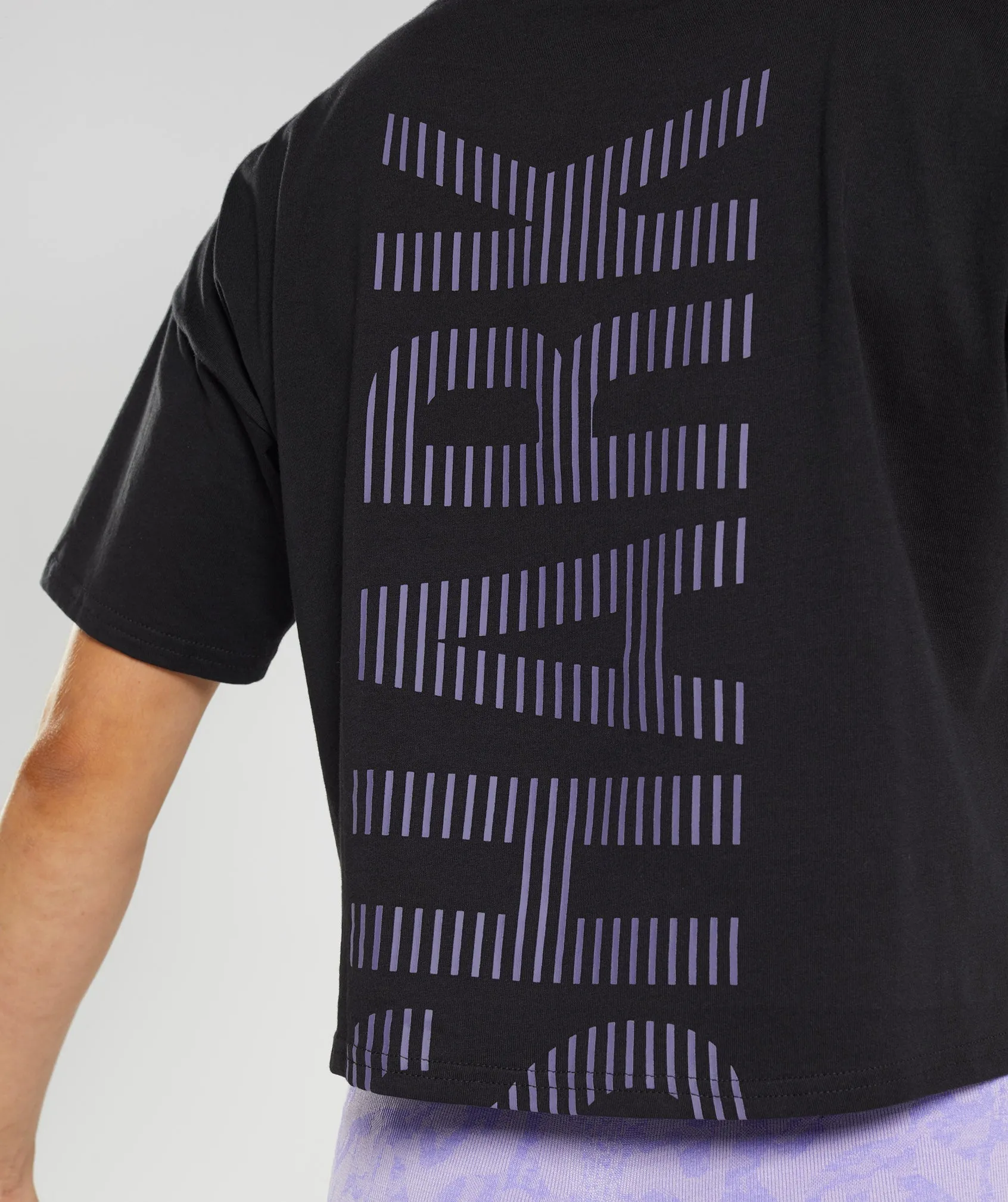 Gymshark 315 Midi T-Shirt - Black/Mercury Purple