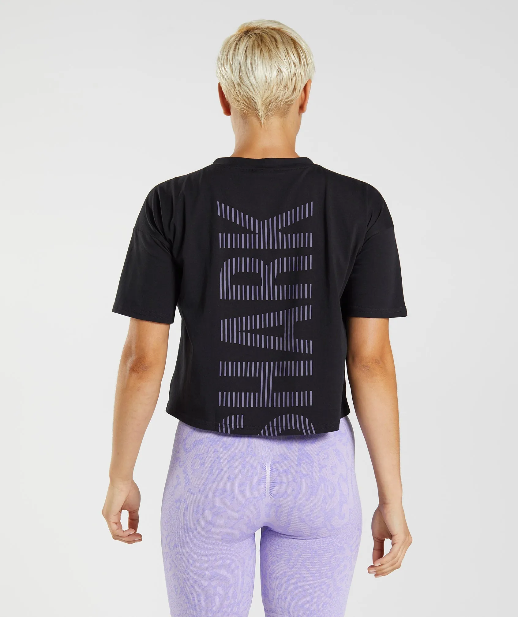 Gymshark 315 Midi T-Shirt - Black/Mercury Purple