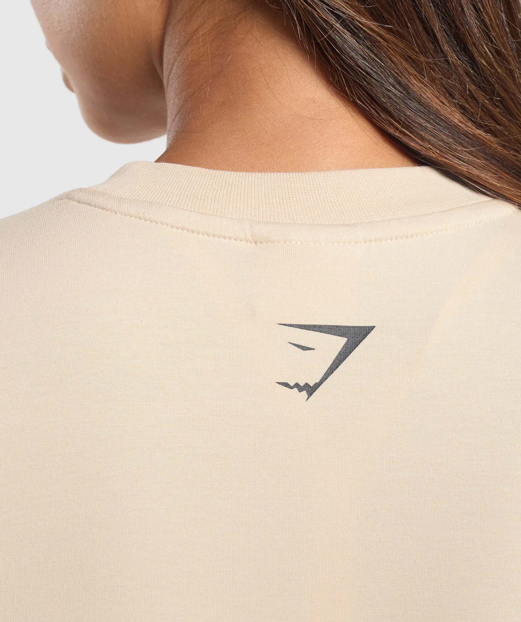 Gymshark Elevate Chain Oversized T-Shirt - Cream Beige