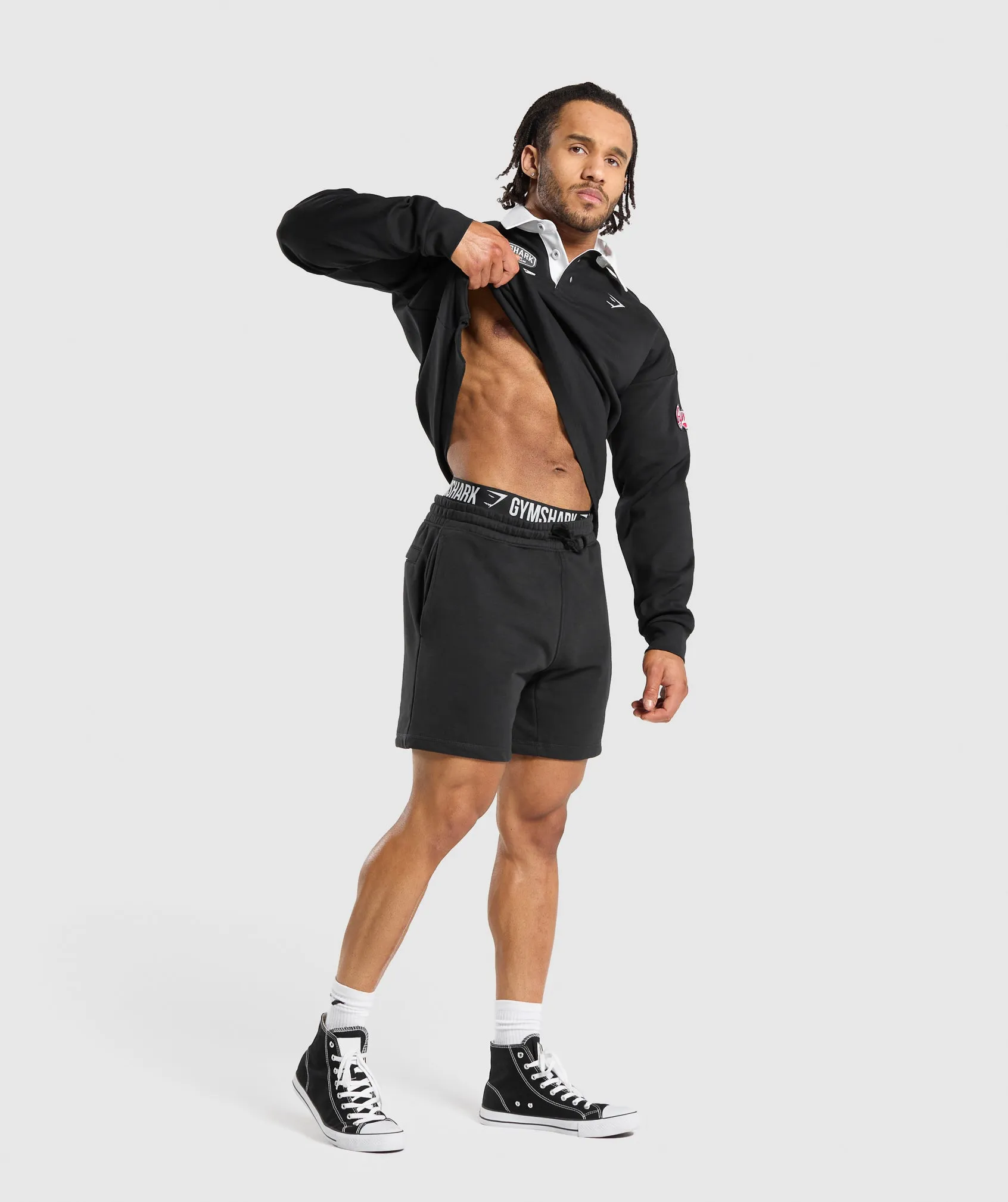 Gymshark Rugby Shirt - Black/White