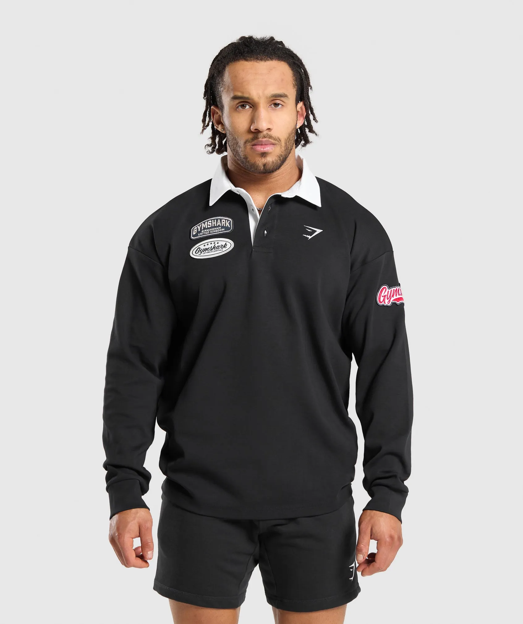 Gymshark Rugby Shirt - Black/White