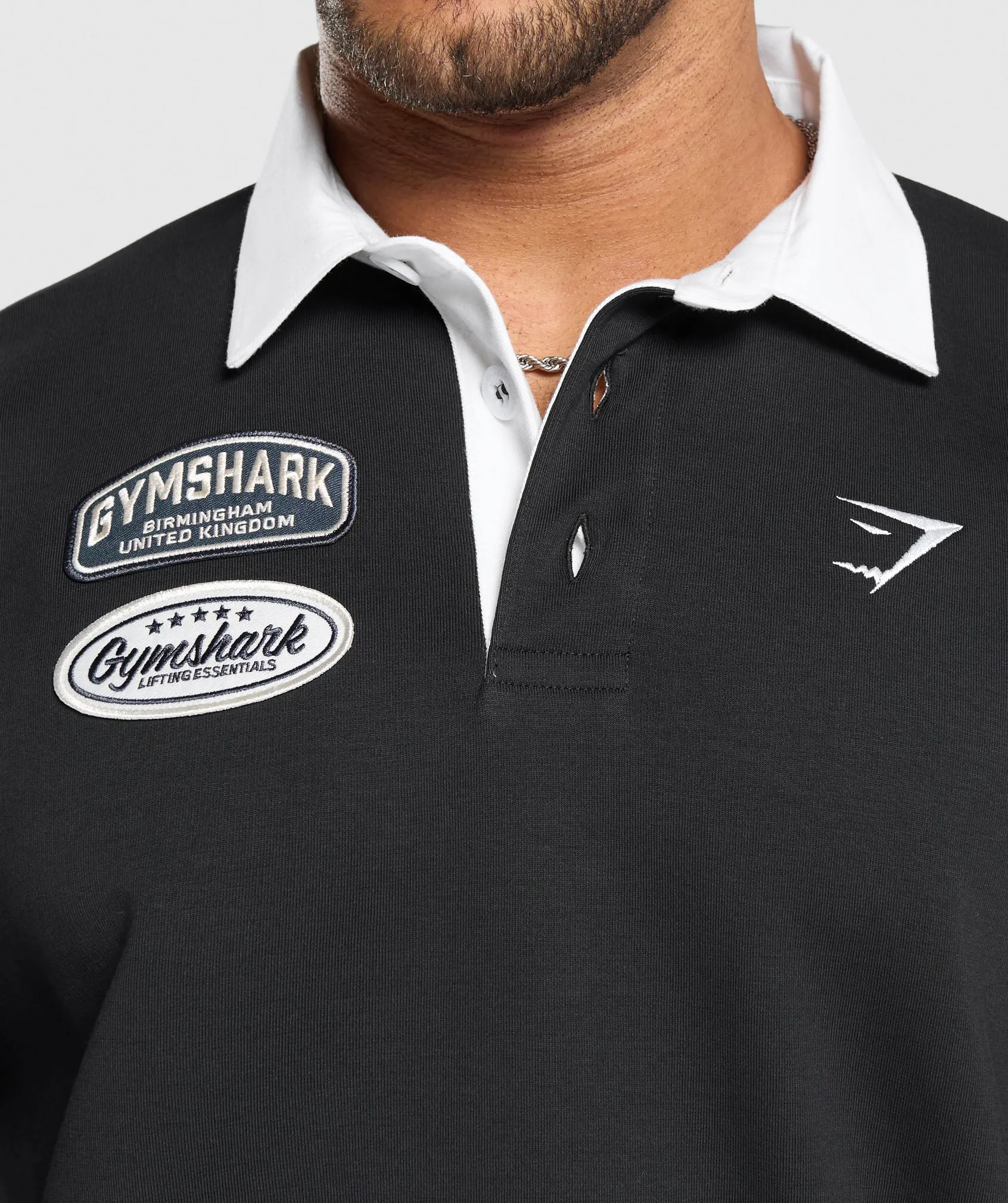 Gymshark Rugby Shirt - Black/White