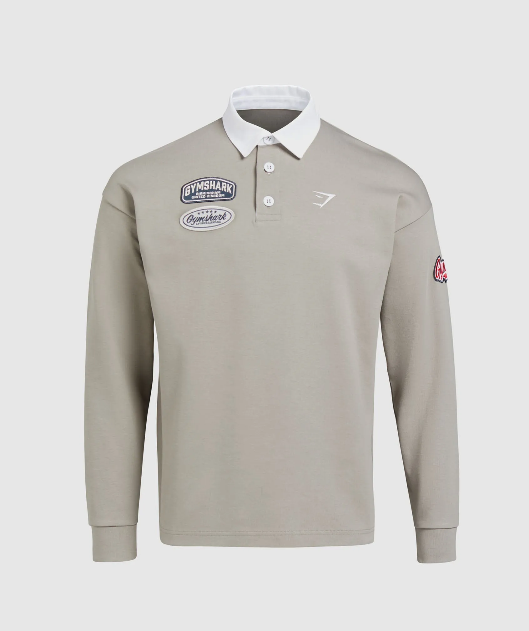 Gymshark Rugby Shirt - Linen Brown/White