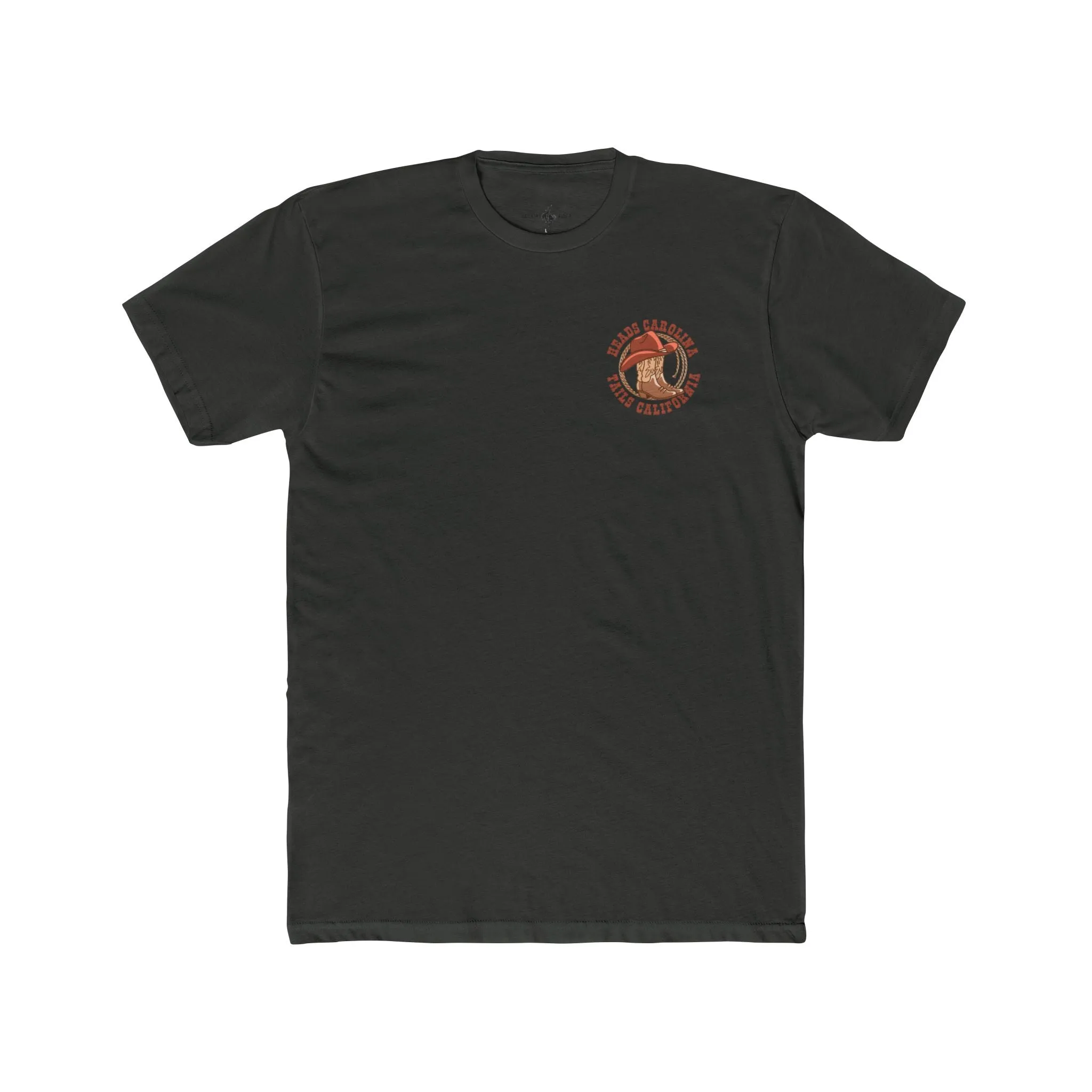 'Heads Carolina, Tails California' Premium Chest Patch Tee