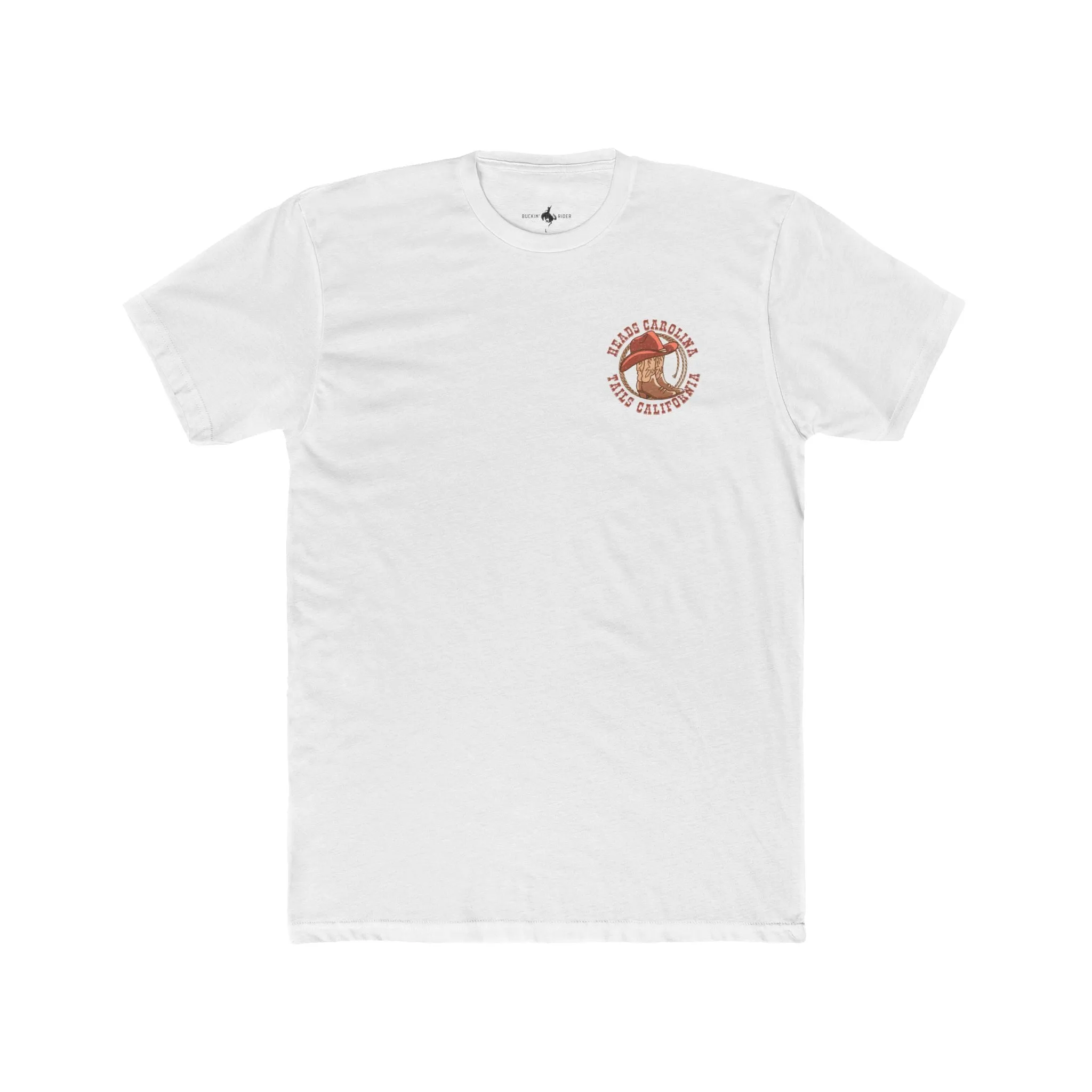 'Heads Carolina, Tails California' Premium Chest Patch Tee