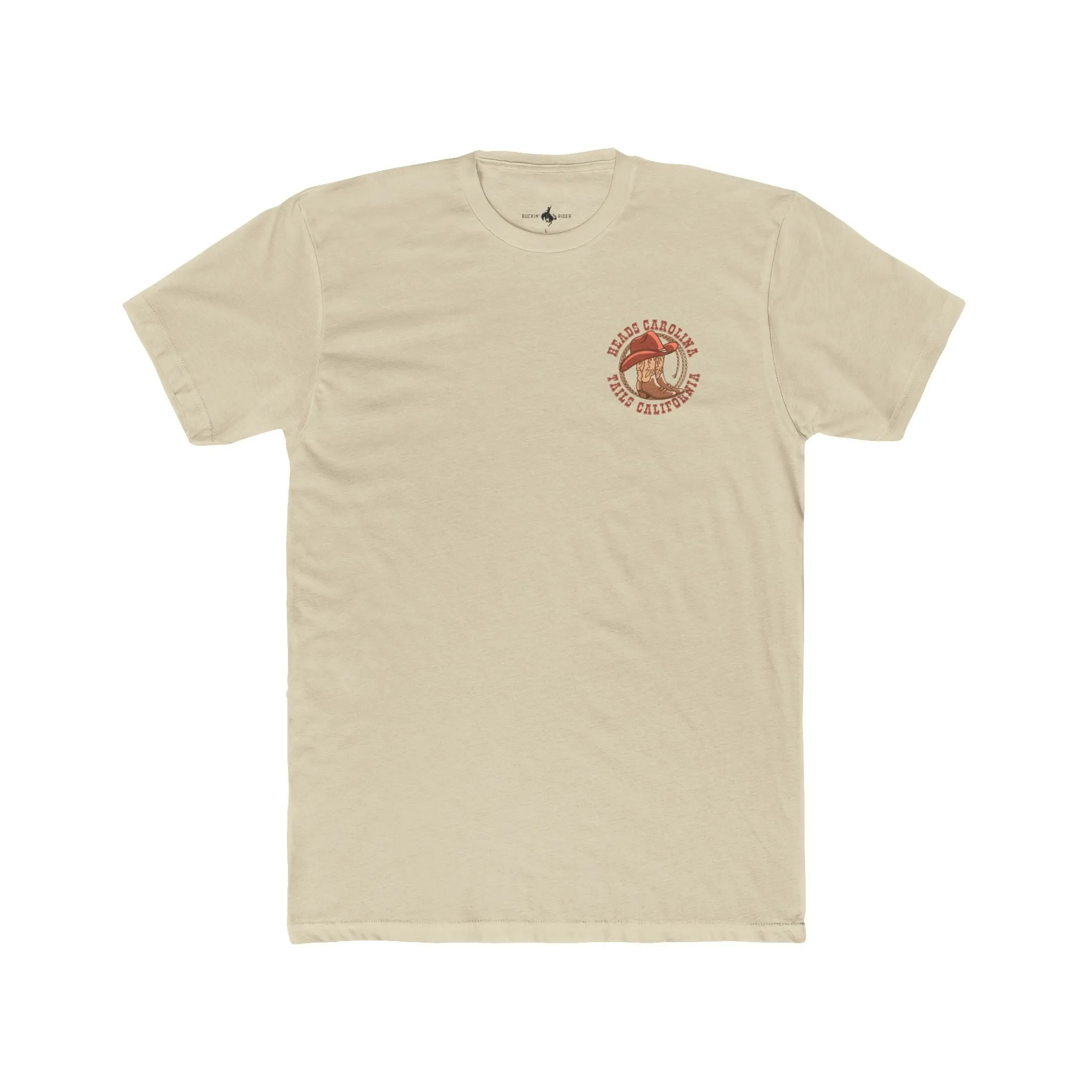 'Heads Carolina, Tails California' Premium Chest Patch Tee