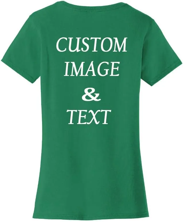 Ladies Customized Fan Tee Shirt, Design Your Own by Uploading Photos, Text, Logos Or Any Design, Custom Gifts