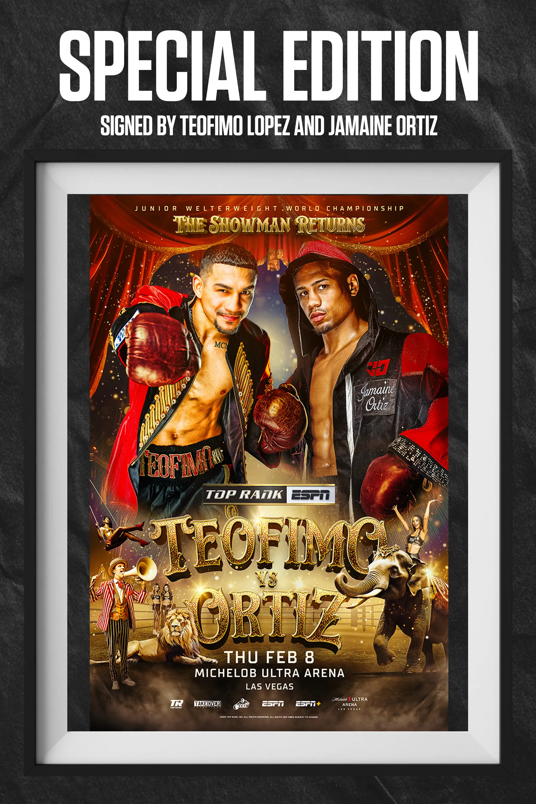 Limited Edition SIGNED Teofimo Lopez vs. Jamaine Ortiz Fight Poster (24x36)