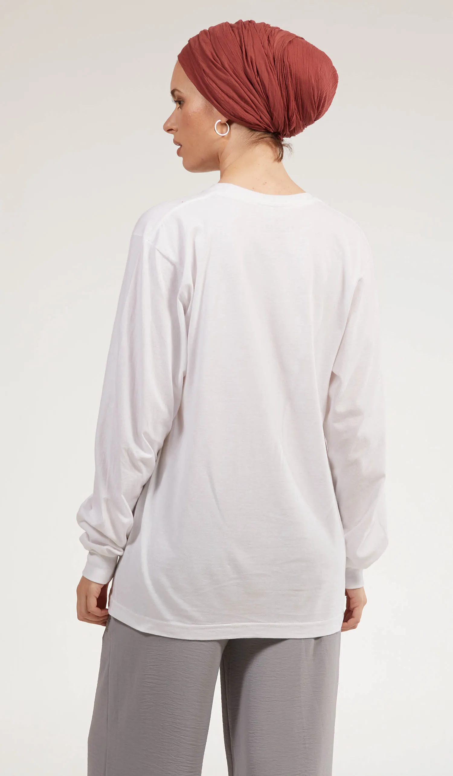 Long Sleeve Unisex T Shirt - Salam - White