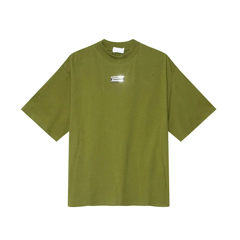 Men T-shirts Menwear Minimalist Metal Design Short Sleeve Fashion Round Collar Male Tops Summer Korean Style 9C5211