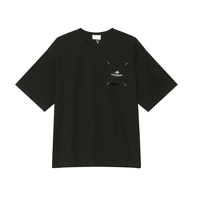 Men T-shirts Menwear Minimalist Metal Design Short Sleeve Fashion Round Collar Male Tops Summer Korean Style 9C5211