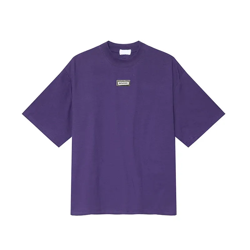 Men T-shirts Menwear Minimalist Metal Design Short Sleeve Fashion Round Collar Male Tops Summer Korean Style 9C5211