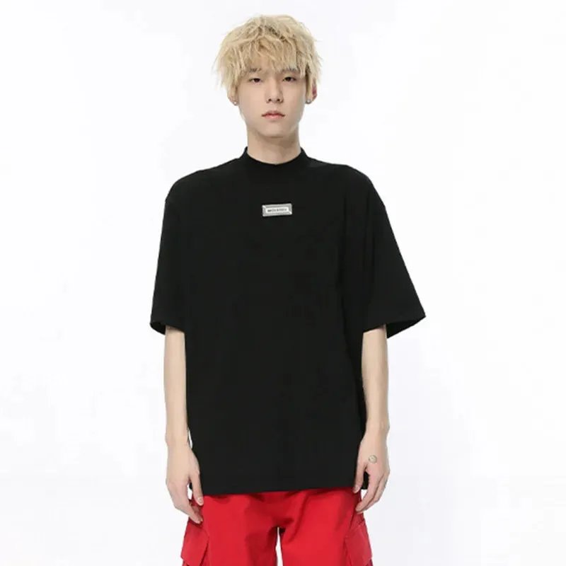 Men T-shirts Menwear Minimalist Metal Design Short Sleeve Fashion Round Collar Male Tops Summer Korean Style 9C5211