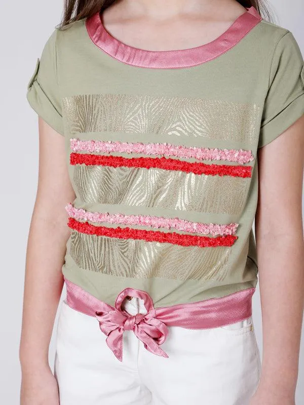 One Friday Green Lace Top