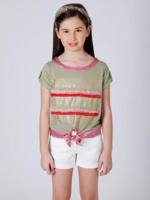 One Friday Green Lace Top