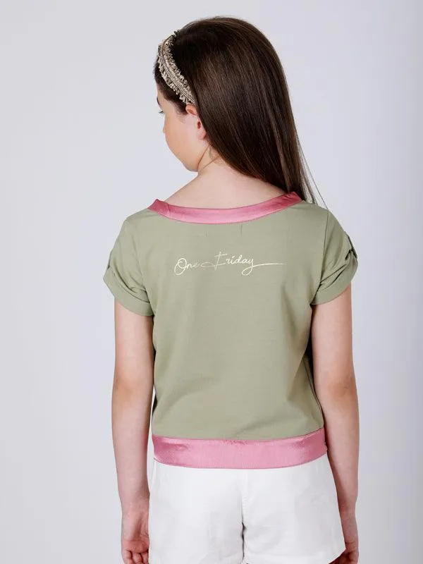 One Friday Green Lace Top