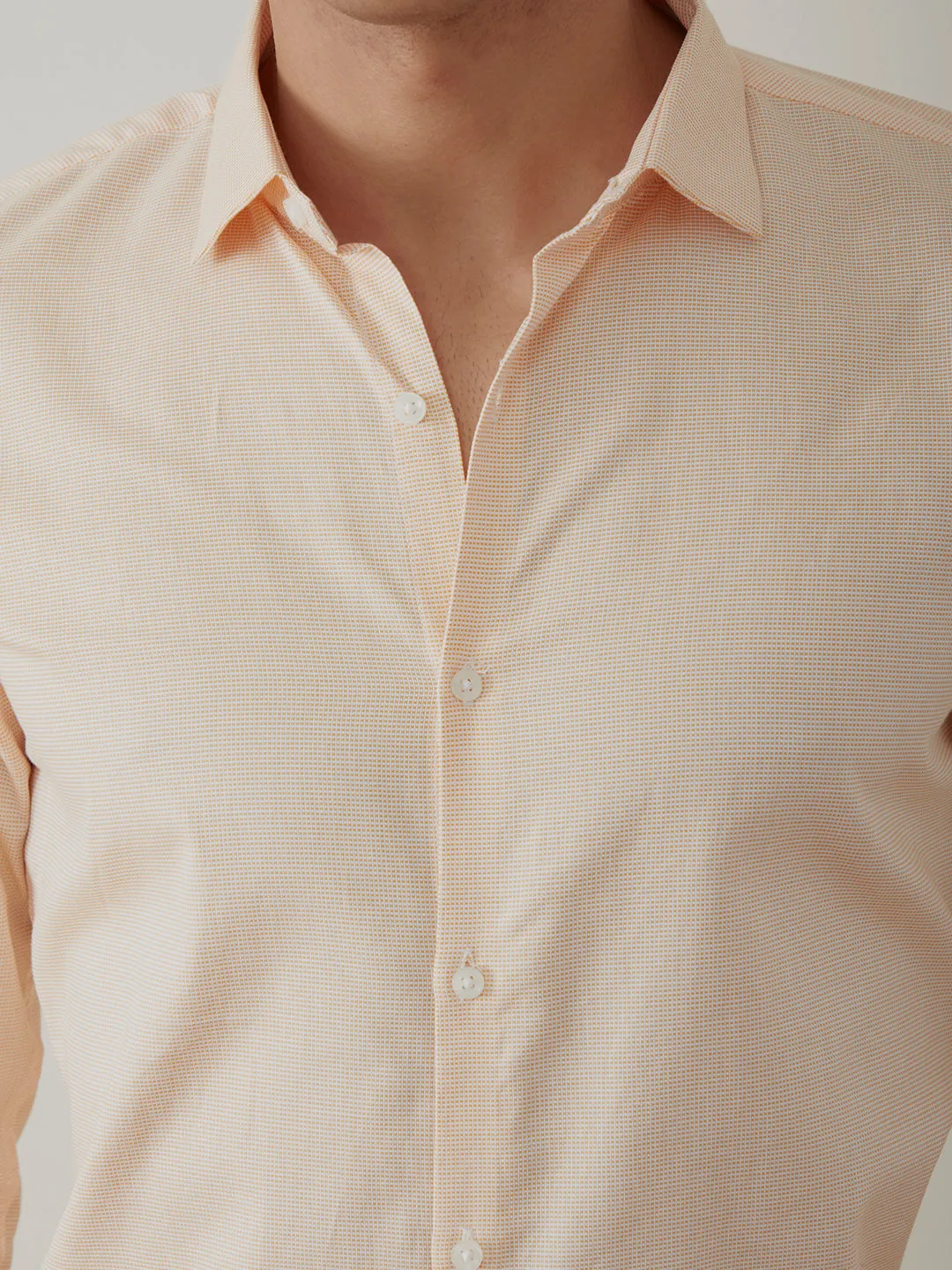 Orange Plain Cotton Shirt