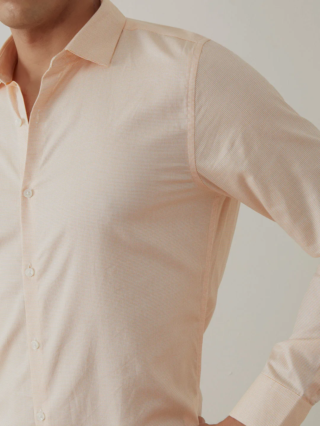 Orange Plain Cotton Shirt