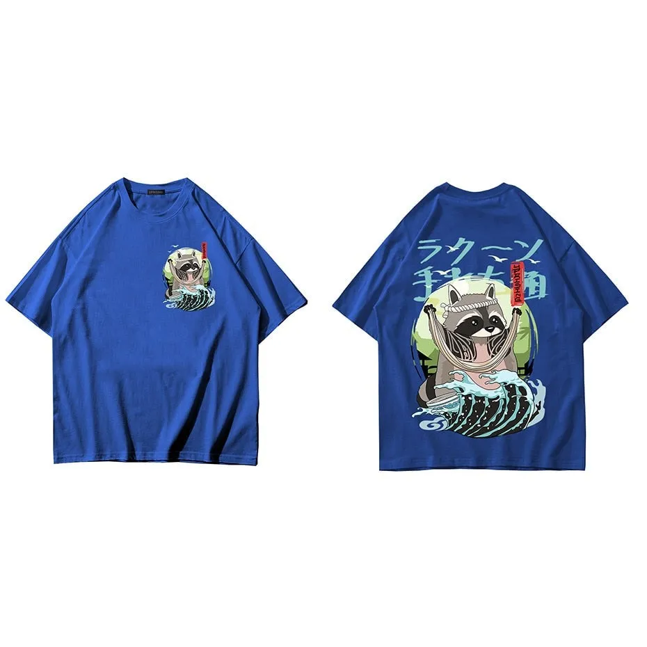 Raccoon T Shirt Normal Short Plaid New Coming O Neck Sweden Tees Design Tops Shirts for Men April FOOL DAY Clothes