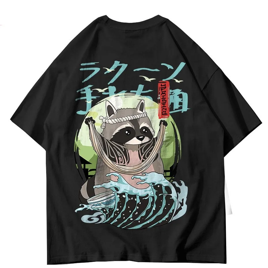 Raccoon T Shirt Normal Short Plaid New Coming O Neck Sweden Tees Design Tops Shirts for Men April FOOL DAY Clothes