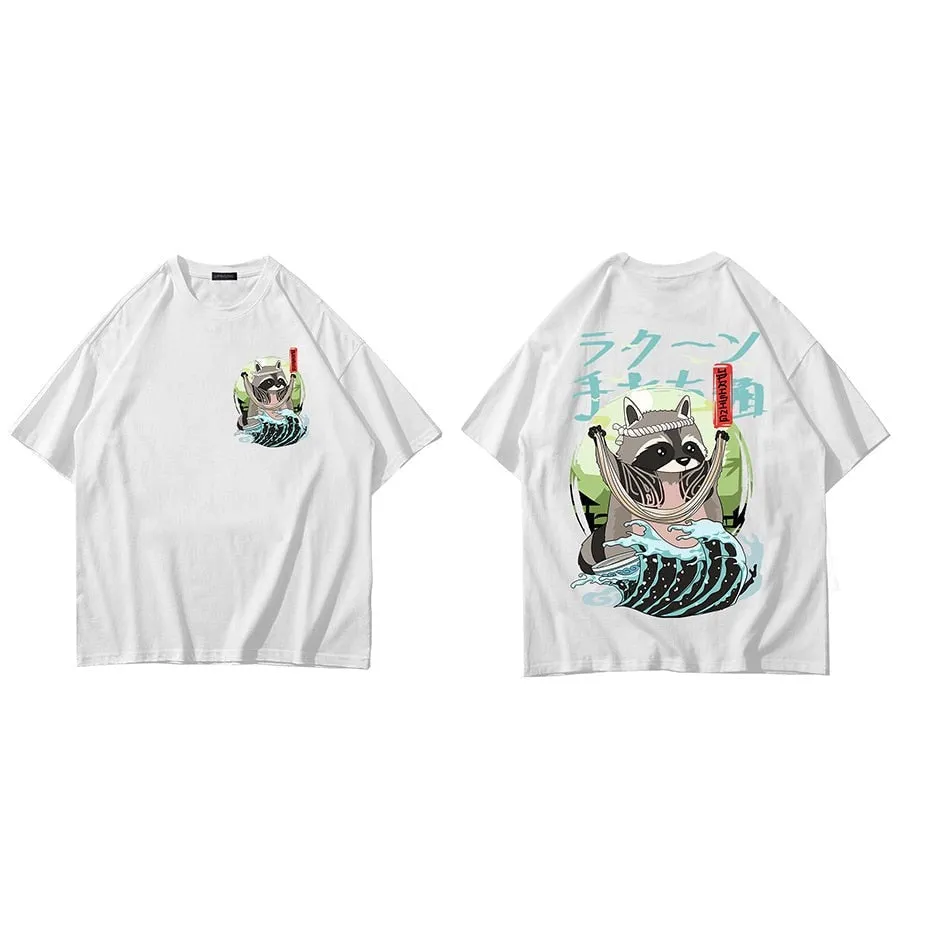 Raccoon T Shirt Normal Short Plaid New Coming O Neck Sweden Tees Design Tops Shirts for Men April FOOL DAY Clothes