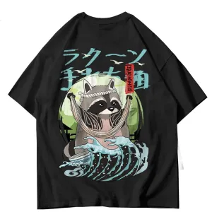 Raccoon T Shirt Normal Short Plaid New Coming O Neck Sweden Tees Design Tops Shirts for Men April FOOL DAY Clothes