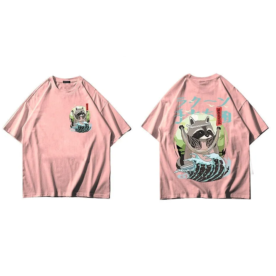 Raccoon T Shirt Normal Short Plaid New Coming O Neck Sweden Tees Design Tops Shirts for Men April FOOL DAY Clothes