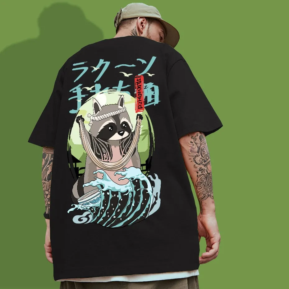 Raccoon T Shirt Normal Short Plaid New Coming O Neck Sweden Tees Design Tops Shirts for Men April FOOL DAY Clothes