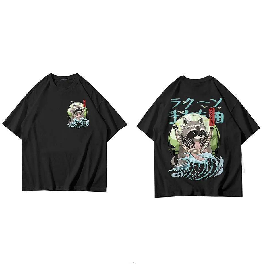 Raccoon T Shirt Normal Short Plaid New Coming O Neck Sweden Tees Design Tops Shirts for Men April FOOL DAY Clothes