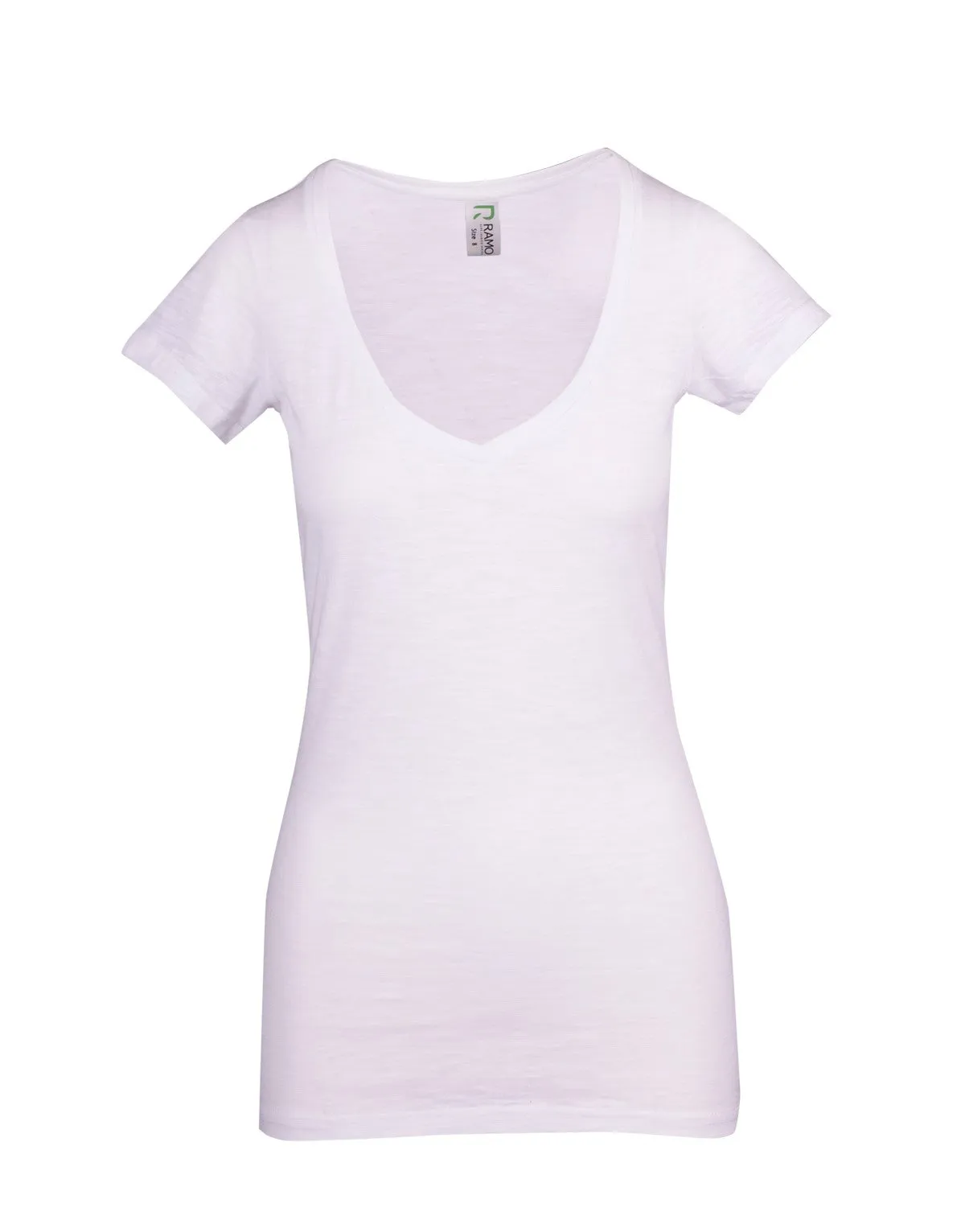 Ramo Ladies Raw Cotton Wave V Neck Tees (T918LD)