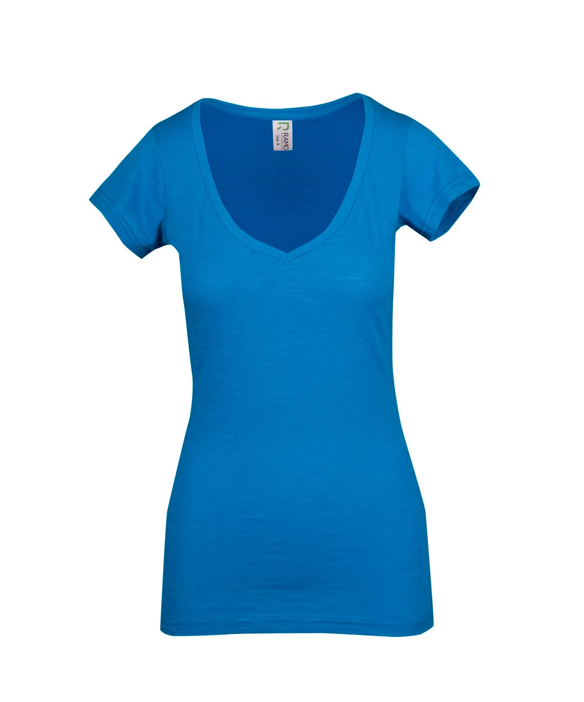 Ramo Ladies Raw Cotton Wave V Neck Tees (T918LD)