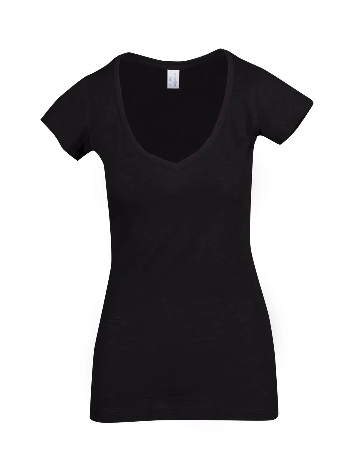Ramo Ladies Raw Cotton Wave V Neck Tees (T918LD)
