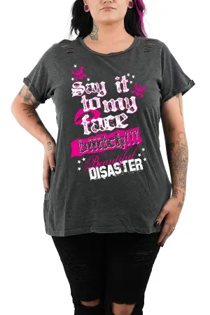 Say It To My Face Slashed Shoulder Tee Say It To My Face Slashed Shoulder Tee