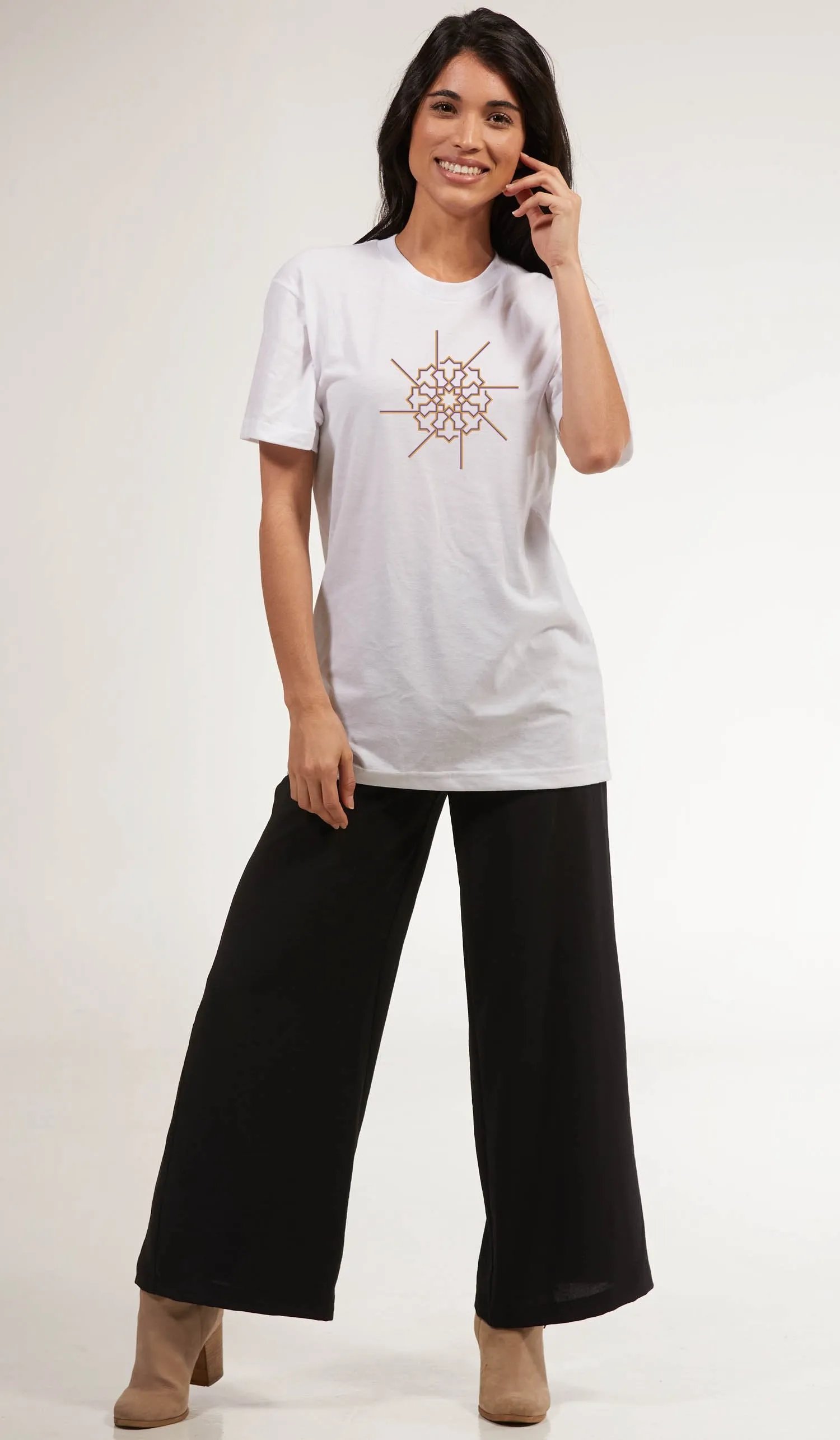 Short Sleeve Unisex T Shirt - Prism - White