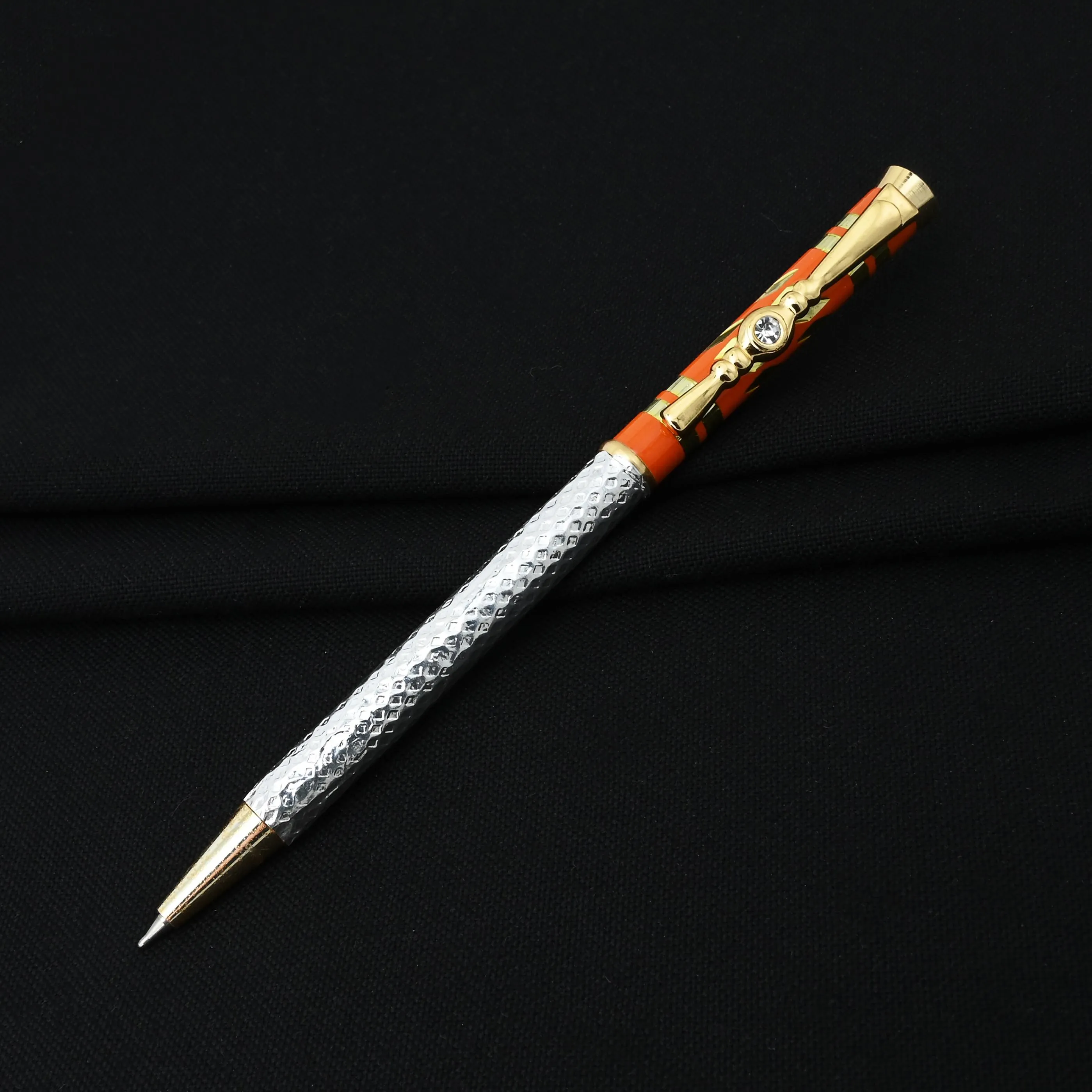 Silver Beautiful Orange Design Pen