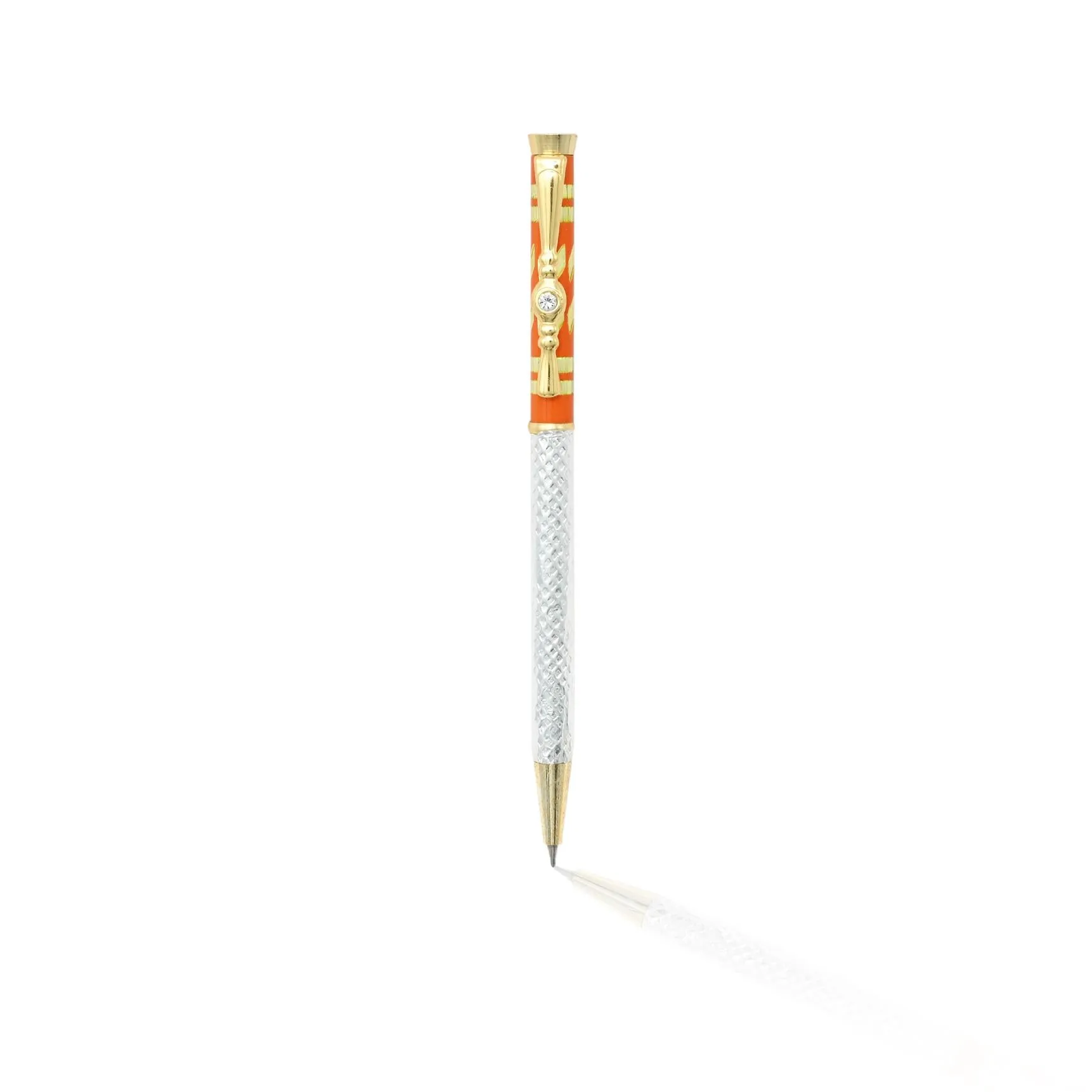 Silver Beautiful Orange Design Pen