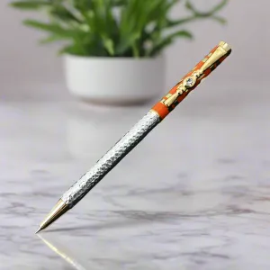Silver Beautiful Orange Design Pen