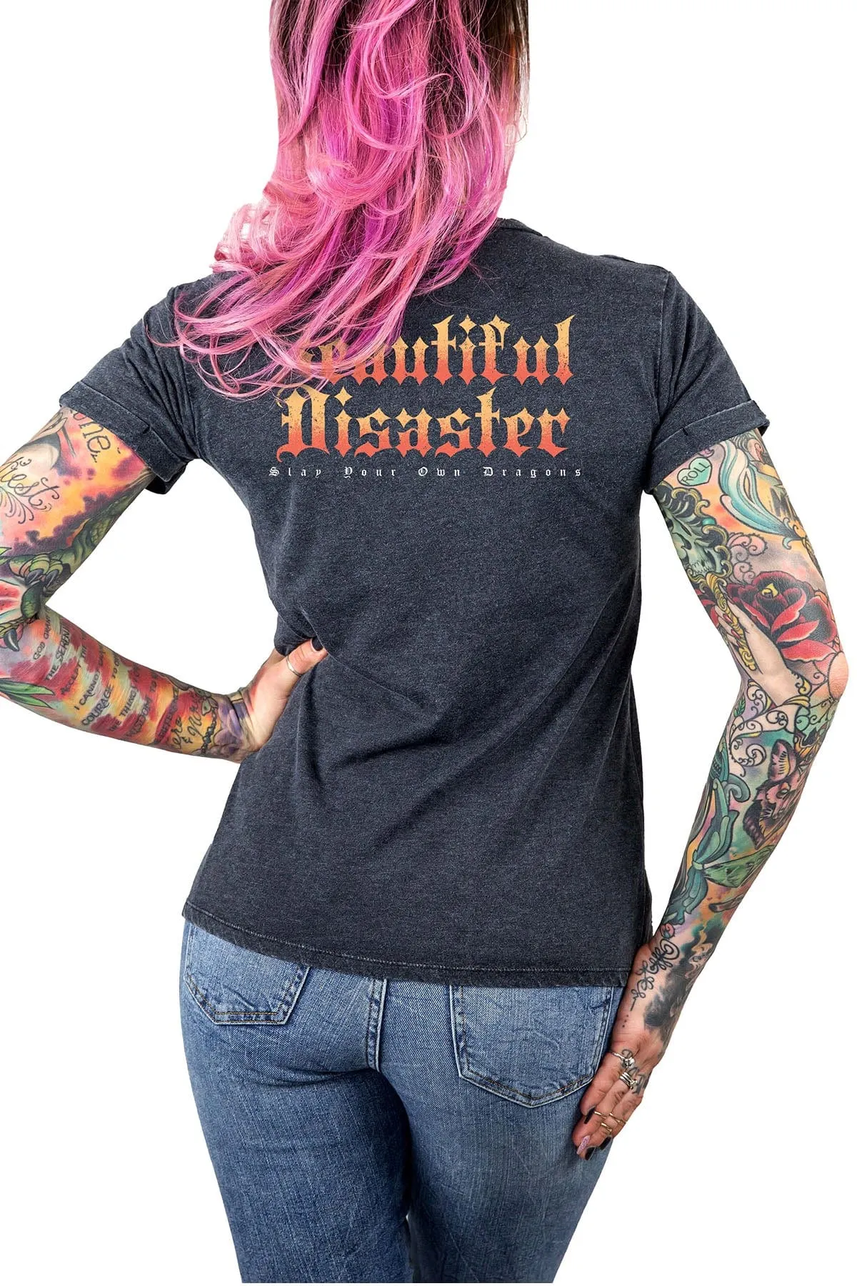 Slay Slashed Shoulder Tee