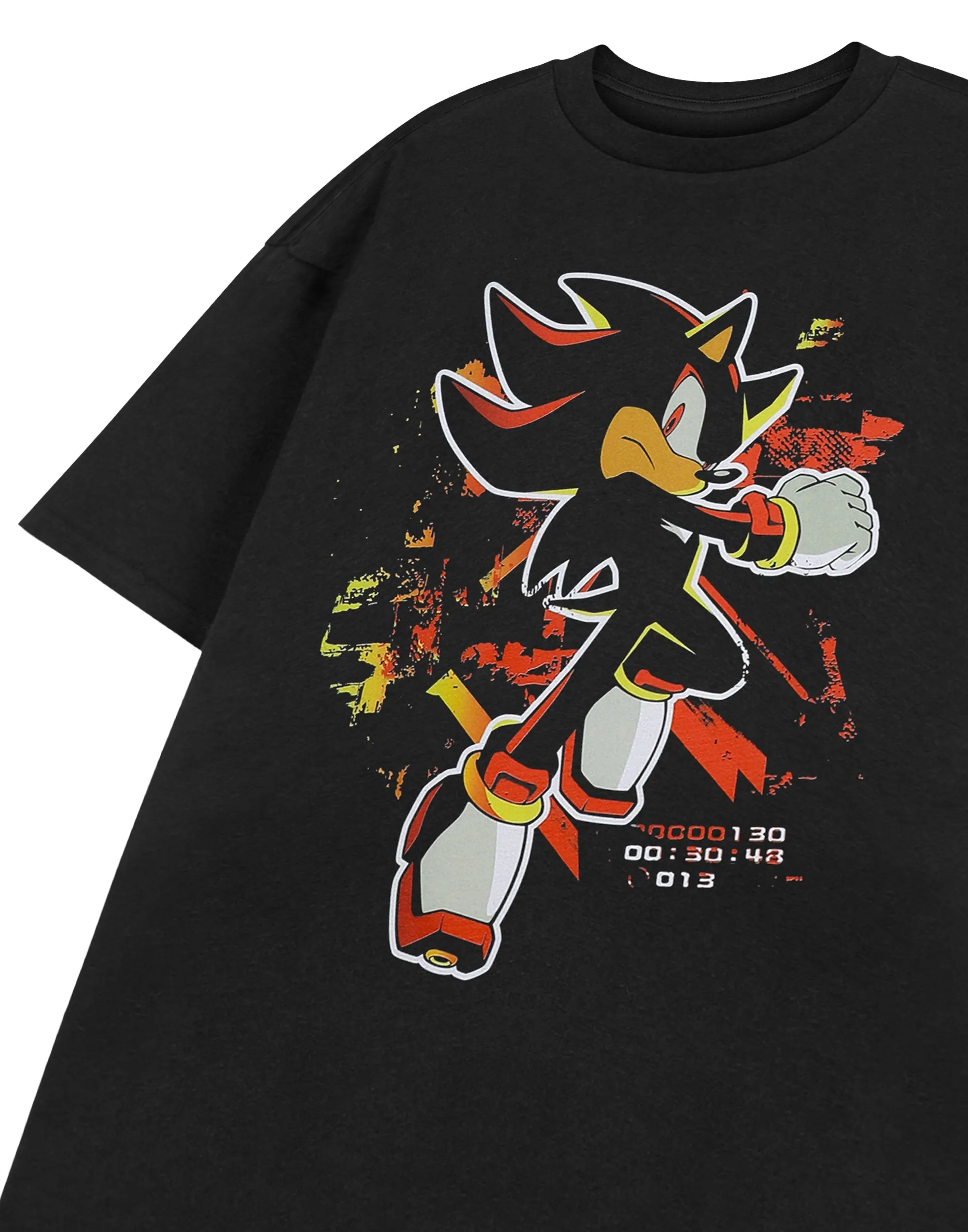Sonic the Hedgehog Shadow Paint Mens Black Short Sleeved T-Shirt