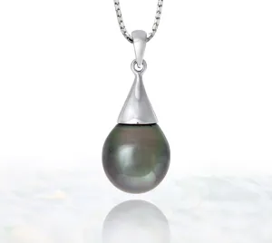 Tahitian pearl pendant - Sterling silver